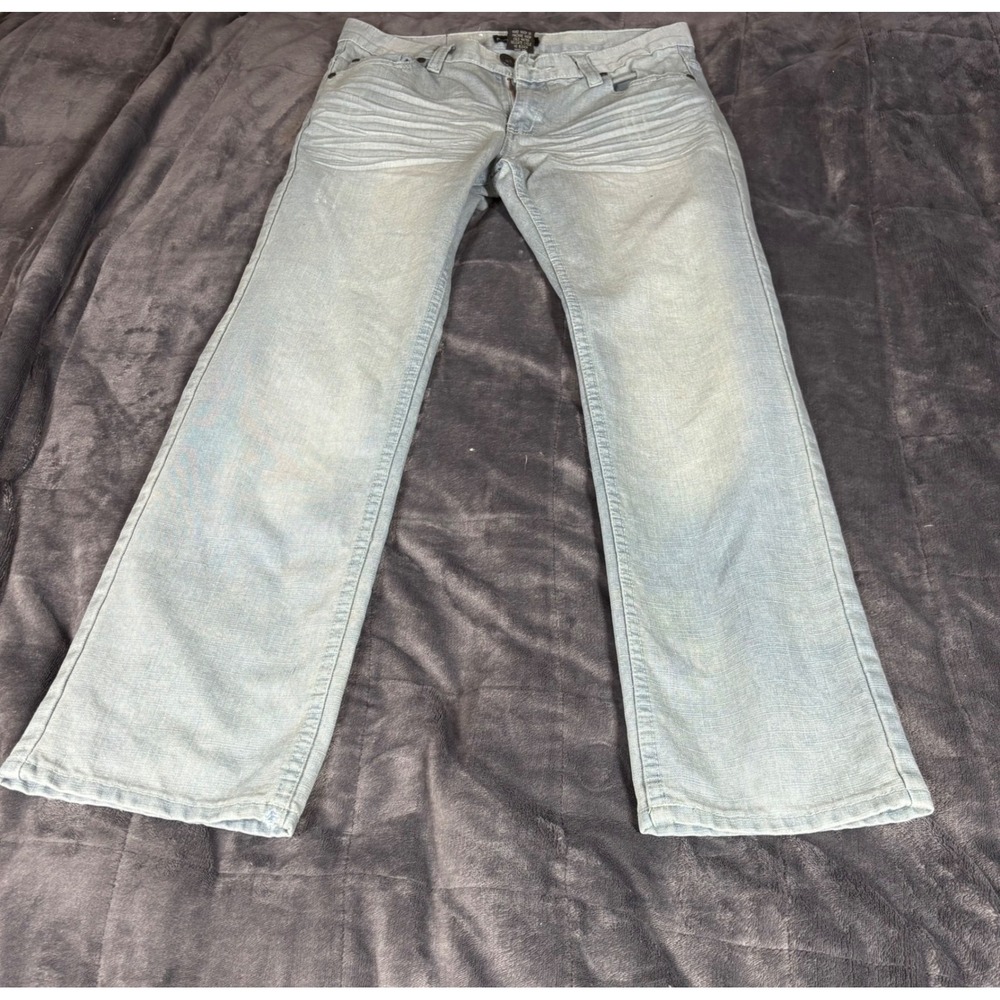 Five Elementz Denim Jeans Mens 32x30 Light Wash Straight Leg Casual‎